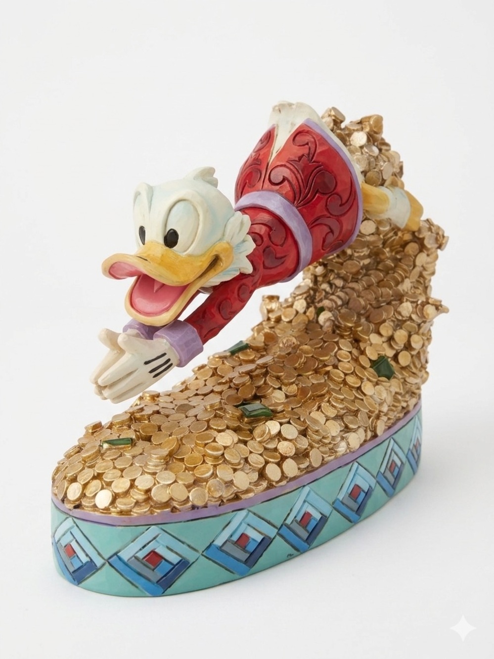 Jim Shore Scrooge McDuck, Disney DONALD DUCK RICH ANTIQUE GOLD COINS LIKE NEW